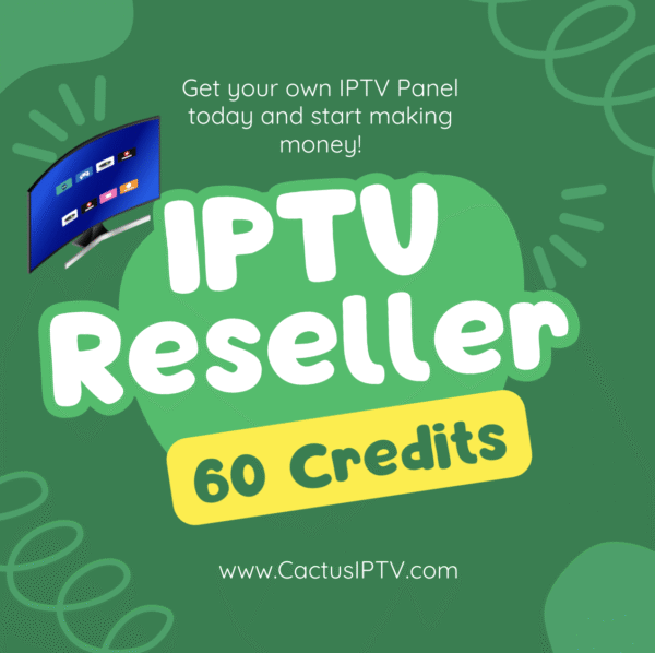 IPTV Reseller Panel with 60 non-expiring credits. Get your own panel, distribute free trials, and manage subscriptions. Start your IPTV business today!